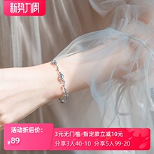 月光石ru链女纯银学ng女生月光森林手链ins(小)众设计森系手链