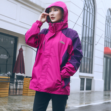 加肥加ru中年冲锋衣ng克中老年大码外套女中长式妈妈装运动服