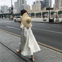 Slerup at ng很仙的连衣裙夏式冷淡风露背棉麻心机设计感连衣长裙
