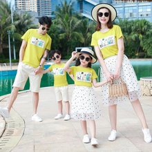 夏装一rw三口四口洋hq2021女母子装夏季裙子网红新式潮