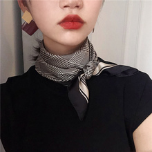 复古千sc格(小)方巾女xw春秋冬季新式围脖韩国装饰百搭空姐领巾