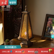 东南亚sc灯 泰国风xw竹编灯 卧室床头灯仿古创意桌灯灯具灯饰