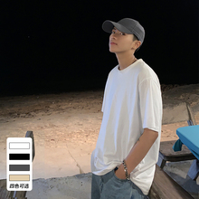 ONEscAX夏装新xw韩款潮男女纯色短袖T恤港风ins宽松情侣圆领TEE