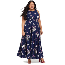 外贸大sc女装Geoxwtte Maxi Dress200-300斤乔其纱背心连