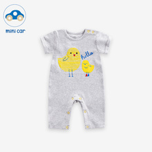minsecar童装ou袖连体衣夏季装薄式新生幼儿哈衣男宝宝衣服装