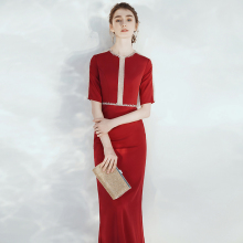晚礼服se女2020an色高级质感高端气质主持宴会敬酒服新娘结婚