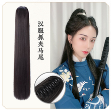 虎口抓sh马尾直发女qs汉服发包男士古风发髻COS影视古装
