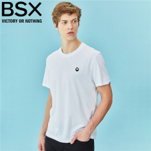 BSXsh牌T恤 男qs刺绣打底衫潮 半袖圆领短袖t恤纯色04097238