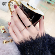 韩京欧sh潮的混搭组qs女气质时尚个性ins网红食指环戒子