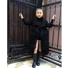 202sh春秋女童毛qs冬装新式宝宝仿皮草呢子外套中长式加厚棉衣
