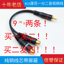 车载音sh一分二电视in公转两母RCA莲花转换倒车视频线