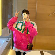 Pinsh Daiswh东大门秋季新式女装拼色休闲冲锋衣式夹克拉链外套