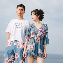 情侣泳sh女性感三件cm2020新式海边沙滩情侣装温泉泳装
