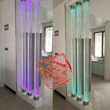 水晶柱si璃柱装饰柱an 气泡3D内雕水晶方柱 客厅隔断墙玄关柱