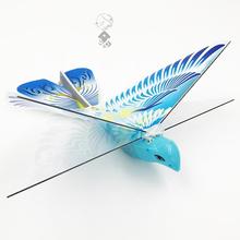 飞鸟玩si飞鸟地摊尐ao鸟回旋鸟飞行橡皮筋动力飞机仿生扑翼鸟