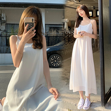 吊带裙sq式女夏中长ny无袖背心宽松大码内搭衬裙性感打底长裙