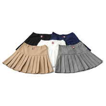 春夏学sq基本式高腰ny料裙裤A字百褶短裙修身显瘦百搭半身裙