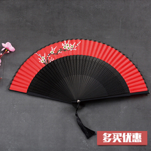 女式便sx扇子中国风hc叠扇日式和风汉服古装随身跳舞蹈(小)折扇