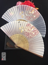 3送1sx 日式古风hc女式棕竹古代中国风跳舞蹈扇折扇子随身月轮