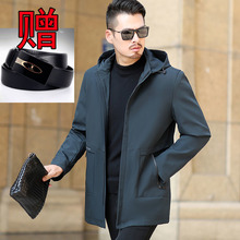 中老年sx装中年爸爸wt季外套男士连帽夹克40岁50休闲上衣服装