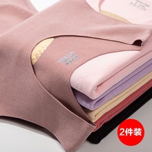 2件装sz无痕女加绒ja面德绒磨毛发热羊毛秋冬打底吊带