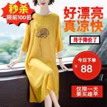 夏季香sz纱改良款旗ql丝丝绸中国风汉服妈妈杭州子