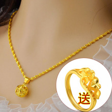 水波链sz金转运珠女sp项链 首饰品 经典米字花配坠 锁骨链套链