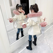 女童棉tf派克服冬装du0新式女孩洋气棉袄加绒加厚外套宝宝棉服潮