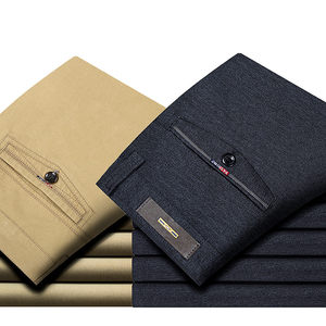 夏季薄款男装夏装2018新款修身纯棉中年男裤