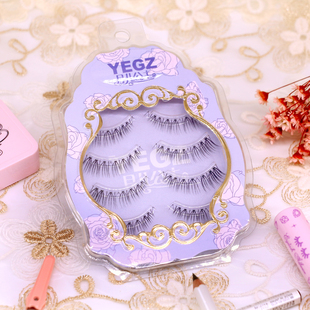 月儿公主 n01 日本系自然逼真裸妆浓密交叉卷翘磨尖透明梗假睫毛