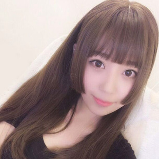 新品姬发式水母头cos日常假发刘海带鬓角齐刘海三刀平假发片刘海