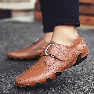 八爪鱼真皮休闲男士透气皮鞋图片