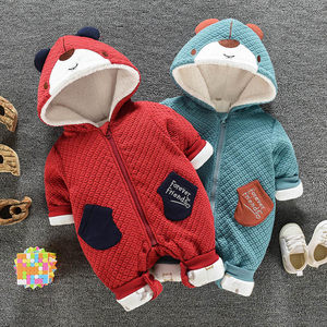 婴儿冬季棉衣套装女0一1岁秋冬新生儿衣服加