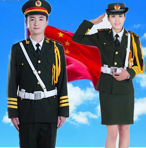 军装演出服制服套装男女军乐队服装军鼓服国旗