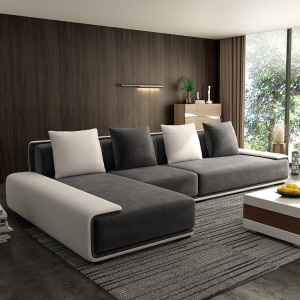 北欧现代简约布 span class=h>沙发 /span>l形转角小户型布艺 span