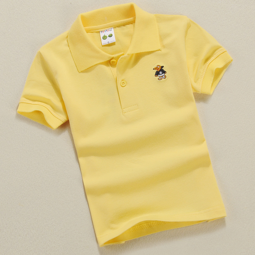 童装男童夏季短袖t恤纯棉儿童纯色翻领polo衫中大童t恤衫新款休闲