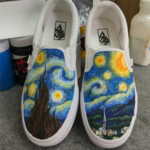 手绘高帮帆布鞋定制图片