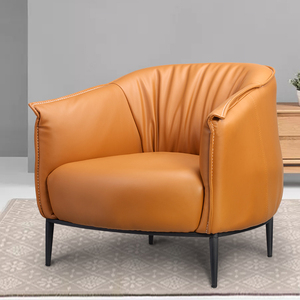 富优轩欧式单人沙发椅复古沙发扶手休闲卧室小沙发美式皮沙发现代