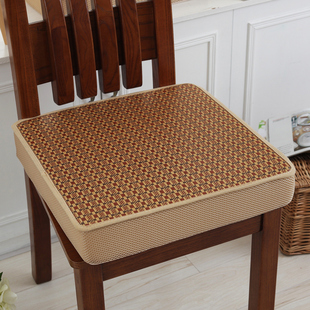 海绵坐垫夏季藤席冰丝竹席麻将加厚增高椅子垫四季汽车座垫餐椅垫