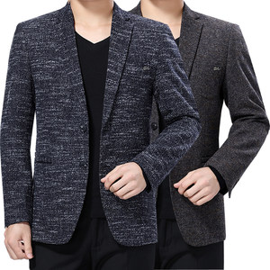 秋冬新款爸爸装春秋男西装大码休闲西服中老年