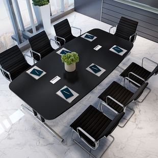 椭圆形弧形会议桌办公桌电脑长桌简约现代培训会客洽谈职员桌