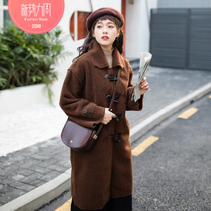 毛尼外套中长款秋冬大衣女款女2018新款厚加