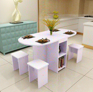 简易可伸缩小户型家用折叠餐桌圆形现代简约多