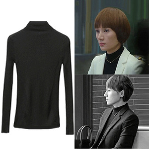 我的前半生袁泉唐晶同款衣服毛衣女秋冬半高领黑色长袖打底针织衫