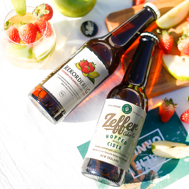 保质期4月9日 两种风格cider 瑞士草莓柠檬果味 新西兰啤酒花西打