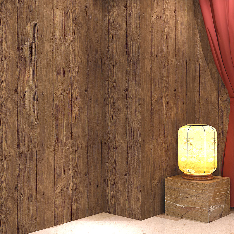 复古做旧木纹墙纸中式仿古树木木头个性立体防水壁纸咖啡厅密室3d 已