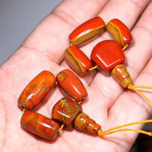 战国红星月菩提配珠 三通佛头 桶珠 腰珠 顶珠 玛瑙珠 隔珠 管珠