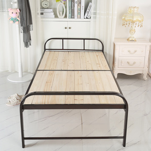 折叠床单人床家用午休办公午睡简易钢丝木板成人1.2米 折叠双人床