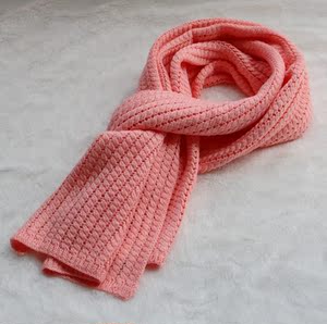 粉色毛线围巾图片