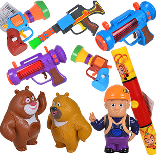 美高乐熊出没玩具声光 迷你手枪火箭炮故事机 猎枪如意金箍棒